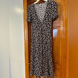 Reformation Brown and White Floral Dress